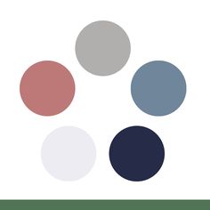 four different colored circles on a white background