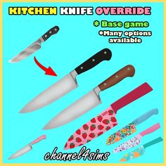 TS4: Kitchen Knife OVERRIDE | Patreon Iphone Override Sims 4, Sims Overrides, Ts4 Kitchen, Mods Ts4, The Sims 4 Custom Content, Pink Cc, Sims4 Cc, Cc Sims