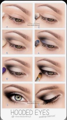 Make Up Mata, Hooded Eye Makeup Tutorial, Trendy Eyeshadow, Easy Makeup Tutorial, Eye Makeup Steps, Trendy Makeup