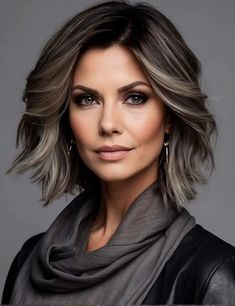 2024 Hair Color Trends For Women Over 50 Brown Hair Over 50, Highlight Ideas For Brown Hair, Classy Brunette, Platinum Highlights, Brunette Hairstyles, Hair Over 50, Grey Hair Inspiration, Blending Gray Hair, Mom Hairstyles