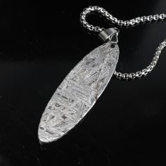 Material: Iron meteorite (mainly iron and nickel) Purpose: pendant Maximum length: 41mm Maximum width: 13mm Thickness: 2mm Meteorite Jewelry, Meteorite Pendant, Iron Meteorite, Stark Sein, Carving, Sculpture, Pendant, Beauty