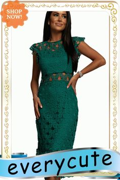 Green Flutter Sleeves Lace Lined Ruffled Midi Dress Ruffled Midi Dress, Midi Ruffle Dress, Dresses By Length, Flutter Sleeves, Midi Dresses, Women Dresses, Flutter Sleeve, Women's Fashion Dresses, Dresses Midi