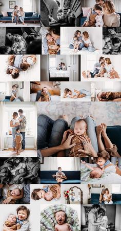 a collage of photos with people and babys