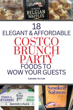 Are you planning a brunch party? Looking for brunch party foods that is affordable and delicious? Head to Costco to buy affordable breakfast party foods for your brunch buffet table that will feed a crowd. You can easily throw an elegant brunch party with these brunch foods from Costco. Definitely add them to your Costco shopping list! Costco Brunch, Brunch Party Foods, Brunch Buffet Table, Affordable Party Food, Breakfast Buffet Table, Breakfast Finger Foods, Elegant Brunch, Brunch Party Recipes, Breakfast Catering