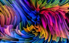 an abstract image of multicolored lines and swirls in the shape of a flower