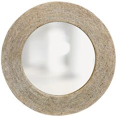 a round mirror that is made out of paper and has a rope around the edge