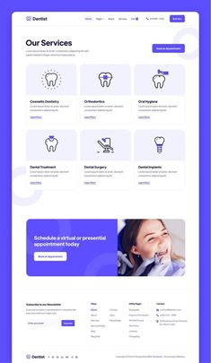 Dentist HTML CSS Template Medical Websites, Dental Advertising, Medical Website Design, Dentist Clinic, Dental Website, Ui Design Website, Website Template Design