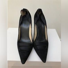 Authentic Gucci Womens Black Suede & Satin High Heel Pumps Eu 37 Used In Fair Condition Gucci Black Formal Heels, Classic Black Gucci Heels, Gucci Heels With Removable Insole, Open Heel, Gucci Black Open Toe Heels, Black Gucci Heels With 4-inch Heel, Satin Heels, Gucci Black, Gucci Shoes, High Heel Pumps