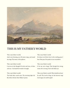 an image of a book with the title'this is my father's world '