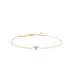 Put on the Sophie Diamond Heart Bracelet to add some glittering romance to your look. Featuring three little diamonds in a classic and charming heart design, this is the perfect gift to yourself or someone you hold dear. Product Details: Material: 14K Solid Gold Chain Length: 6 inches. Extension chain: 1 inches. Love size: 4.0 mm Total Carat Weight: 0.045 carat Sophie Diamond, Solid Gold Bracelet, Solid Gold Chains, Local Jewelry, Dainty Bracelets, Yellow Gold Chain, Heart Bracelet, Elegant Jewelry, Diamond Heart