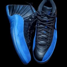 Never Worn) Nike Air Jordan 12 Retro Shoes In Black And Blue, Never Worn. Size 11 ( Box Slightly Flawed) Air Jordan 12, Air Jordan 12 Retro, Jordan 12 Retro, Jordan 12, Shoes Air, Jordans 12, Retro Shoes, Shoes Color, Jordans For Men