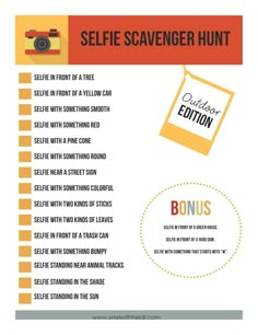 the selfie scavenger hunt is an easy way to get your selfies organized