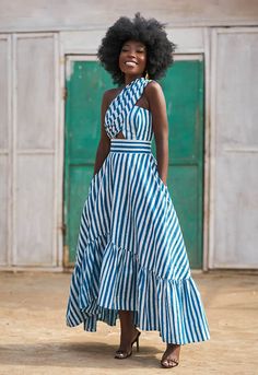 Striped Ruffle Dress, Sika Online, Afrikaanse Mode, Take Note, Batik Dress, Cooler Look, Ruffle Shirt, Looks Chic, African Fashion Dresses