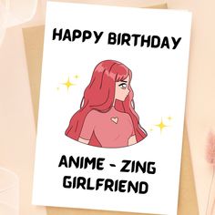 Excited to share the latest addition to my #etsy shop: Happy Birthday Anime-Zing Girlfriend, Anime Lover Card, Anime Card, For Her, Funny, Printable, Blank Inside, Amazing Girlfriend, Birthday https://etsy.me/3l88S6N #pink #birthday #white #animelovercard #animecard #f Birthday Anime, Pink Printable, Amazing Girlfriend, Faith Art, Anime Lover, A4 Sheet, Card Print, Girlfriend Birthday