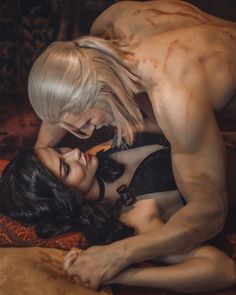 The White Wolf, The Sorceress, Witcher Art, Fairy Art Dolls, Fantasy Couples, Bollywood Hairstyles, Gothic Fantasy Art, Geralt Of Rivia