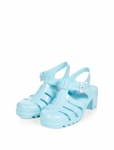 Take #summer style inspiration from the 90's with these #jellyshoes in the season's top colour - #pastel blue. Great for a more alternative approach to sunny day staples. #newlookfashion #highstreet Womens Walking Shoes, Blue Block Heels, Colour Pastel, New Look Fashion, Footwear For Women, Ladies Sandals, Shoe Gallery, Sandals Flat, Walking Shoes Women