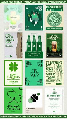 the st patrick's day flyer is shown in green