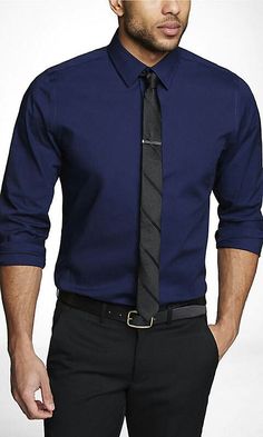 Navy Blue Shirt Outfit, Blue Shirt Outfit Men, Mens Blue Dress Shirt, Navy Blue Dress Shirt, Dark Blue Shirt, Blue Dress Shirt