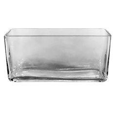 an empty glass container on a white background