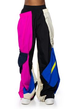 TIANNA COLORBLOCK JOGGER in black multi New Outfits, Patch Pocket, Color Blocking, Color Block, Wide Leg, High Rise, Trim, Elastic, Fabric