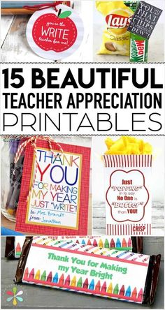 15 beautiful teacher appreciation printables for teachers to use on their school desks