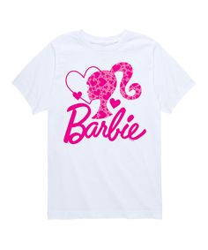 a white t - shirt with the word barbie on it and an elephant in pink