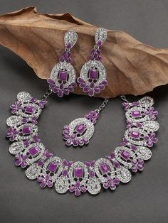 25%BULK ORDER DISCOUNT Coupon Code=SAVE25PERCENT 25% off when you buy 3 items https://www.etsy.com/shop/indianjewelrysets/?etsrc=sdt&coupon=SAVE25PERCENT Indian Bridal Traditional Designer SILVER PLATED  Studded Diamond  Necklace Earrings  Jewelry Set, Bridesmaid Gift Jewelry Silver Plated Necklace Earrings Set SHIPPING l be dispatched within 1-3 business day after the payment is clear. Items will arrive in 18-20 business days. The arrival time depends on some factors and different areas: We onl Purple Indian Wedding, Necklace Set Silver, Kundan Necklace Set, Bridesmaid Gifts Jewelry, Diamond Necklace Set, Kundan Necklace, Choker Necklace Set, Indian Wedding Jewelry, Kundan Necklaces