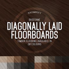 the diagonal laid floorboards are available in 20 colors