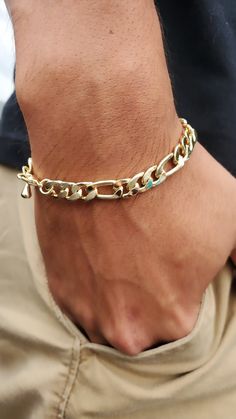 Check out this classic piece for any outfit. Dress it up or dress down, you can't go wrong with this iconic bracelet. 14K Gold Plated Figaro Links Lobster clasp with Figaro style chain Outfit Dress, Delicate Bracelet, Link Bracelets, Mens Bracelet, Lobster Clasp, Gold Plate, Plating, Bracelet, Chain