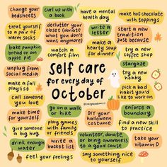 Herbst Bucket List, Everyday Magic, Fall Mood Board, Fun Fall Activities, Health Day, Self Care Activities, Mental And Emotional Health, Autumn Activities, Self Care Routine