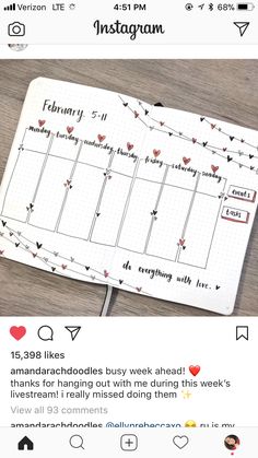 the instagram page on instagram's twitter account shows an image of a planner with