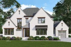 this is an artist's rendering of the front elevation of these homeplans