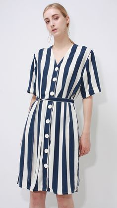 aspen stripe dress Spring Aesthetic, Stripe Dress, Aspen, Striped Dress, Casual Dress, Shirt Dress, Stripes, My Style, Outfit Accessories