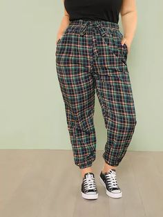 Tapered Pants, Plaid Pants, Womens Dress Pants, Retro Stil, Plaid Print, Looks Vintage