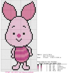 a cross stitch pattern with the shape of a pink bunny holding an egg in it's hands