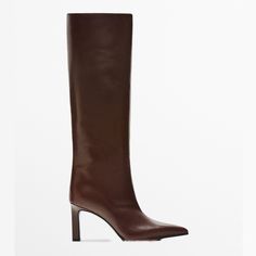 Color: Wine Brown, Size: 38 Knight Boots, Casual High Heels, Brown Heels, Shoe Covers, Leather High Heels, High Heel, Leather Boots, Stiletto Heels, Heel Height