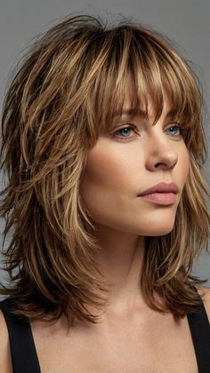 🔮 Stunning Shoulder Length Hair With Layers Over 50 Medium-Length Shag Haircuts Experience | Tre... Wolf Cut Hair Shoulder Length, Textured Shoulder Length Hair, Shoulder Length Hair With Layers, Hair Doos, Wolf Cut Hair, Medium Length Curly Hair, Haircut Styles For Women, Hair With Layers, Layered Haircuts For Medium Hair