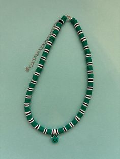 Green, black & white clay beaded necklace with frog charm All necklaces are 14 inches with a 4 inch extender chain Frog Clay, Clay Beaded Necklace, Clay Bead Necklace, Green Frog, White Clay, Clay Beads, Friendship Bracelet, Beaded Necklaces, Friendship Bracelets