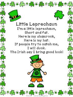 a st patrick's day poem with a leprechaun