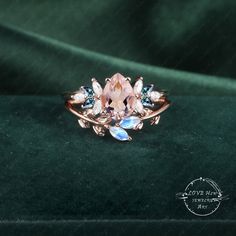 Vintage Morganite Engagement Ring Women Rose Gold Unique Pear - Etsy Moonstone Wedding Ring, Pink Sapphire Engagement Ring, 18k Gold Engagement Ring, Sapphire Engagement Ring Set, Morganite Engagement Ring Set, Engagement Ring Women, Pink Sapphire Ring Engagement, Cute Engagement Rings, Amethyst Ring Engagement