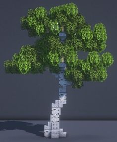 a small tree made out of blocks on a table