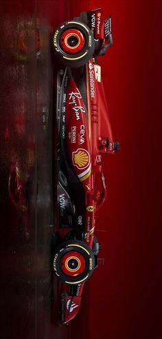 the new ferrari formula car is shown in this image from above, with its wheels still attached