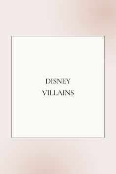 the disney villain's logo is shown in black on a white square with pink background