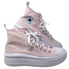 Converse Chuck Taylor Move Platform Canvas Pink Shoes Kid Women Sneakers A03629c Brand New With Box No Lid. 100% Authentic! Junior Size 4.5 = Women's Size 6.5 Junior Size 5.5 = Women's Size 7.5 Junior Size 7 = Women's Size 9 The Next Best Thing To Walking On A Literal Cloudthe All Star Move. An Ultra-Lightweight Platform Brings Bold Lift And Comfort To Your Look Without Weighing You Down. Because Let’s Face It, You’ve Got Things To Do. Durable Canvas Upper For That Classic Chucks Look And Feel O Kawaii Wardrobe, Cruise Outfits, Women Sneakers, Pink Shoes, Dream Shoes, Converse High Tops, Canvas Sneakers, Womens Converse, Converse Chuck