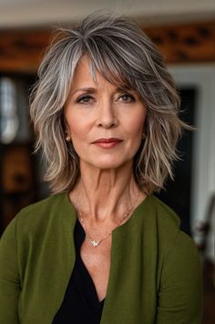 Discover 26 essential short hairstyles that are perfect for amplifying fine hair in women over 50, blending ease of maintenance with stylish flair. Back Layers Short Hair, Medium Length Layered Hair Styles Over 50 Older Women, Medium Short Shaggy Haircuts, Fine Hairstyles With Bangs, Medium Length Haircut Women Over 50, Bangs Over 50 Medium Hair, Hairstyles For 2024 Women, Haircuts For Glasses Wearers, Messy Hairstyles For Medium Length Hair