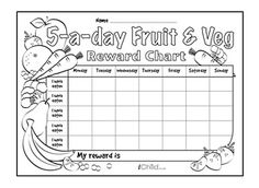 the five day fruit and veg reward chart