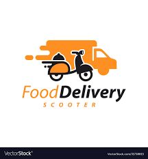 food delivery scooter logo design