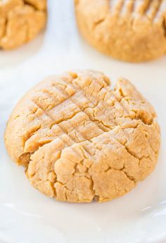 peanut butter cookies on a white plate