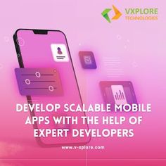 a phone with the text developing scalable mobile apps with the help of expert developers