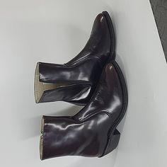 Please See Photos. Excellent Never Worn Condition! Fall Pointed Toe Dress Shoes With Leather Lining, Fall Dress Shoes With Leather Lining And Pointed Toe, Semi-formal Leather Shoes With Round Toe For Fall, Formal Ankle Boot Dress Shoes For Fall, Formal Fall Chelsea Boots With Closed Toe, Formal Chelsea Boots For Fall With Closed Toe, Business Boots With Reinforced Heel And Closed Toe, Classic Square Toe Chelsea Boots For Formal Occasions, Brown Pointed Toe Boots For Semi-formal Occasions